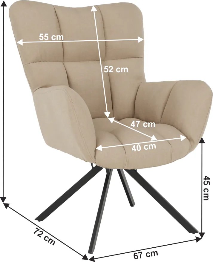 Scaun de design ţesătură bej, KOMODO