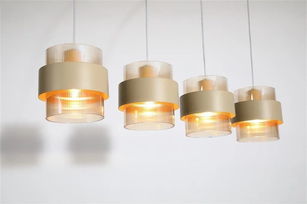 Lustra cu 4 pendule stil scandinav Royal chihlimbar