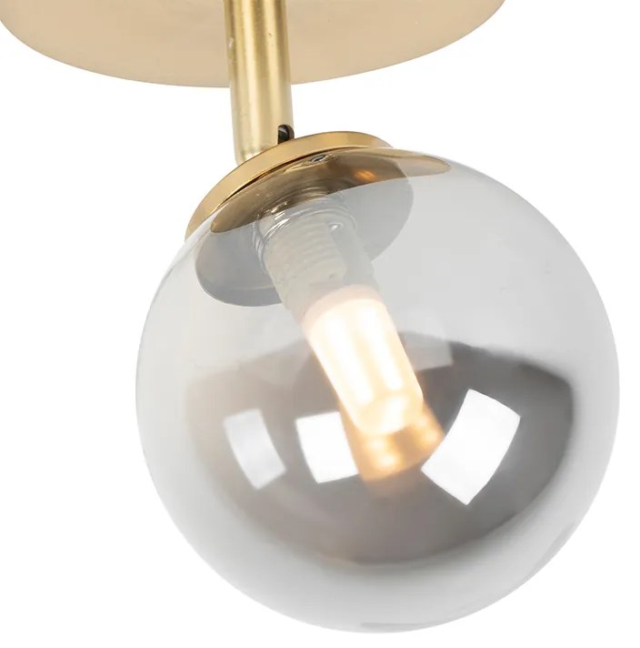 Spotlight rustic auriu reglabil cu sticlă fumurie - Atena