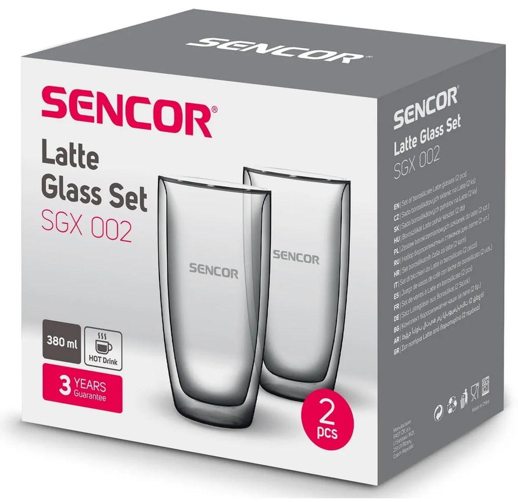 Pahar termo latte Sencor SGX 002 380 ml, 2 buc