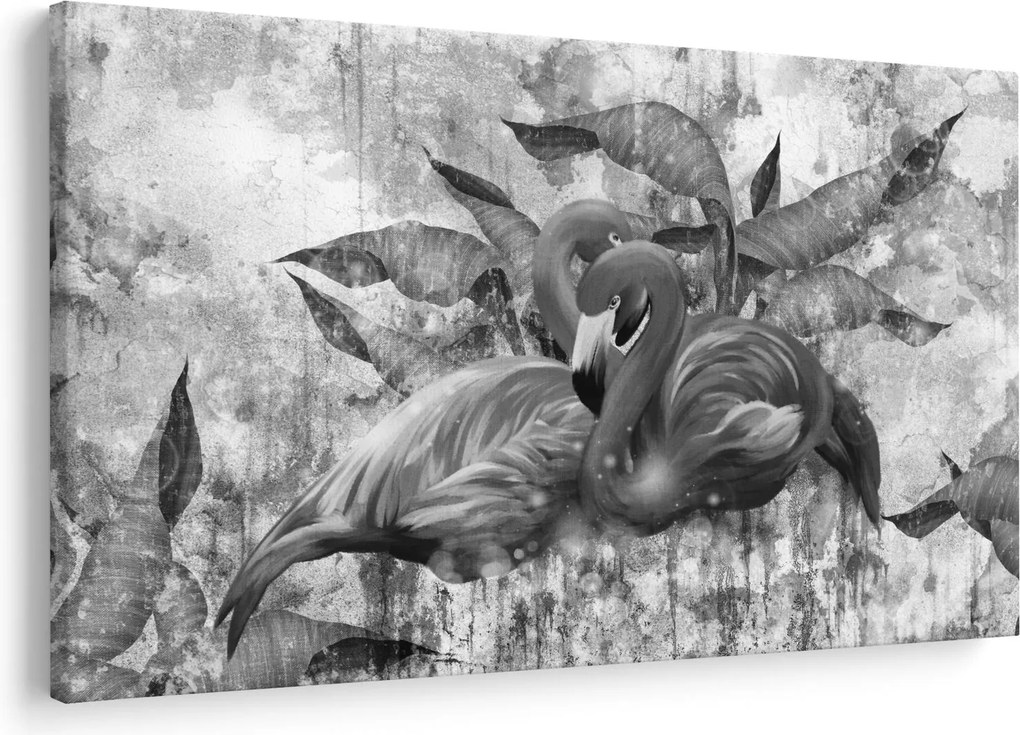Tablou - Graffiti cu flamingo (90x60 cm)