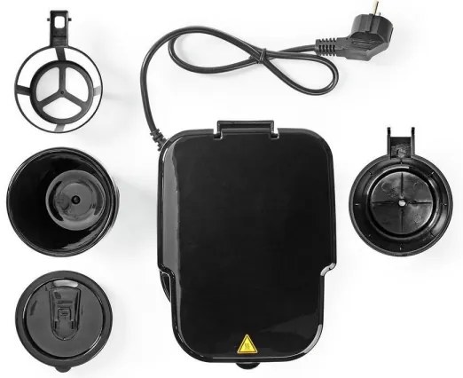 Nedis KACM310FBK - Aparat de cafea pentru o ceașcă, 0,42 L, cu temporizator și cană de călătorie