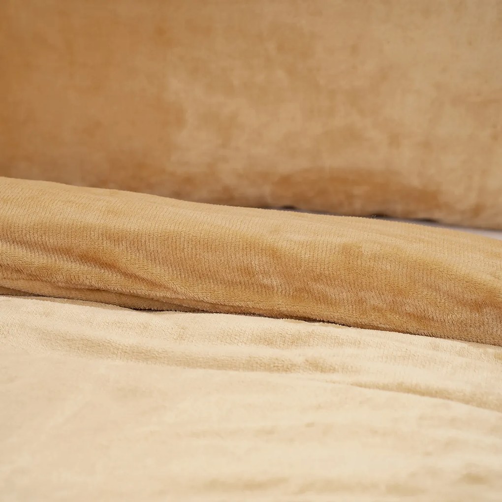 Lenjerie de pat din microflanel 4Home bej, 140 x 200 cm, 70 x 90 cm