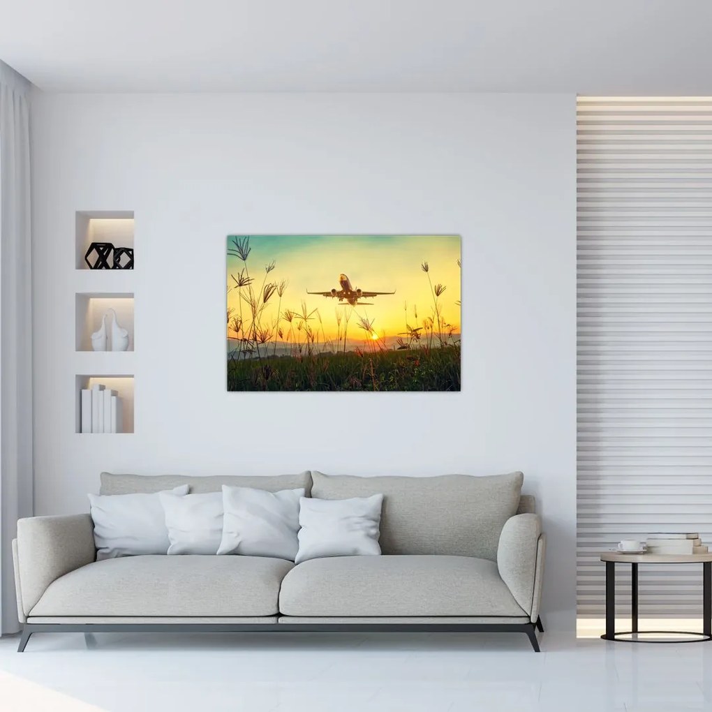 Tablou cu avion zburând (90x60 cm)