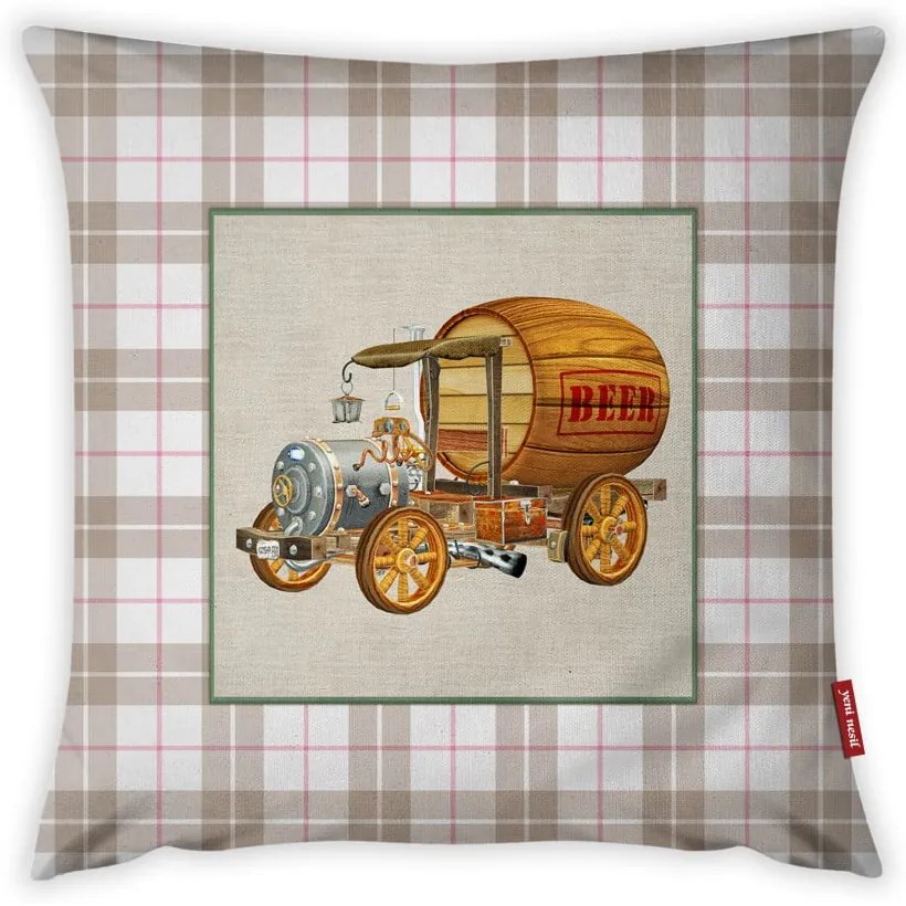 Față de pernă cu amestec din bumbac Vitaus Rusto Galima, 43 x 43 cm