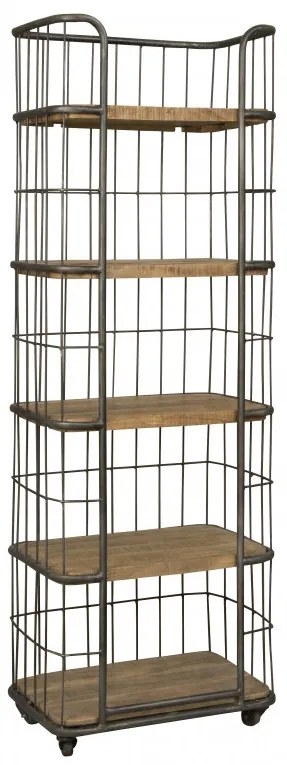 Carucior pentru servire din lemn de mango, 61x41x180 cm, negru/natural