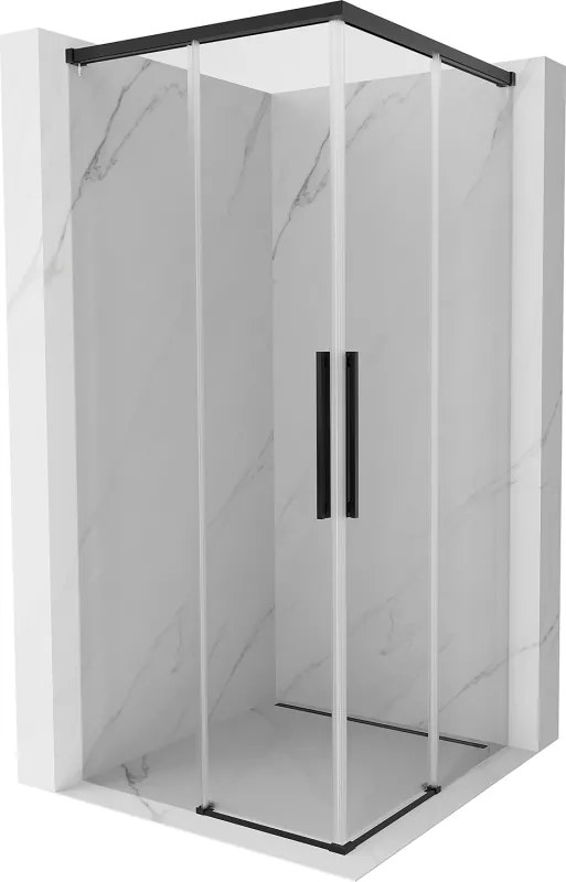 Mexen Rox Duo cabină de duș glisantă 75 x 75 cm, transparentă, neagră - 8C2D-075-075-70-00