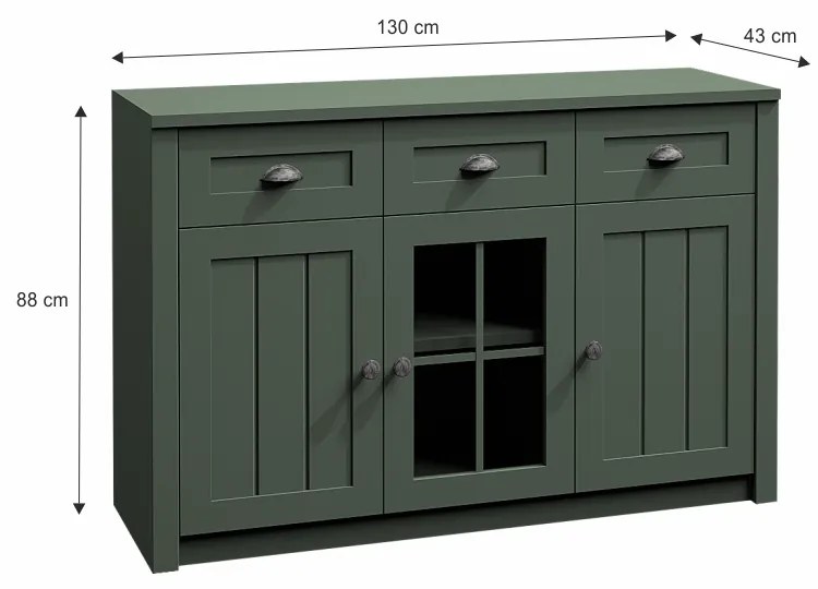 Comodă, verde, PROVANCE K3S