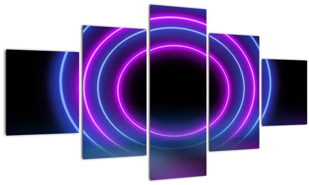 Tablou cu cercuri colorate (125x70 cm), în 40 de alte dimensiuni noi