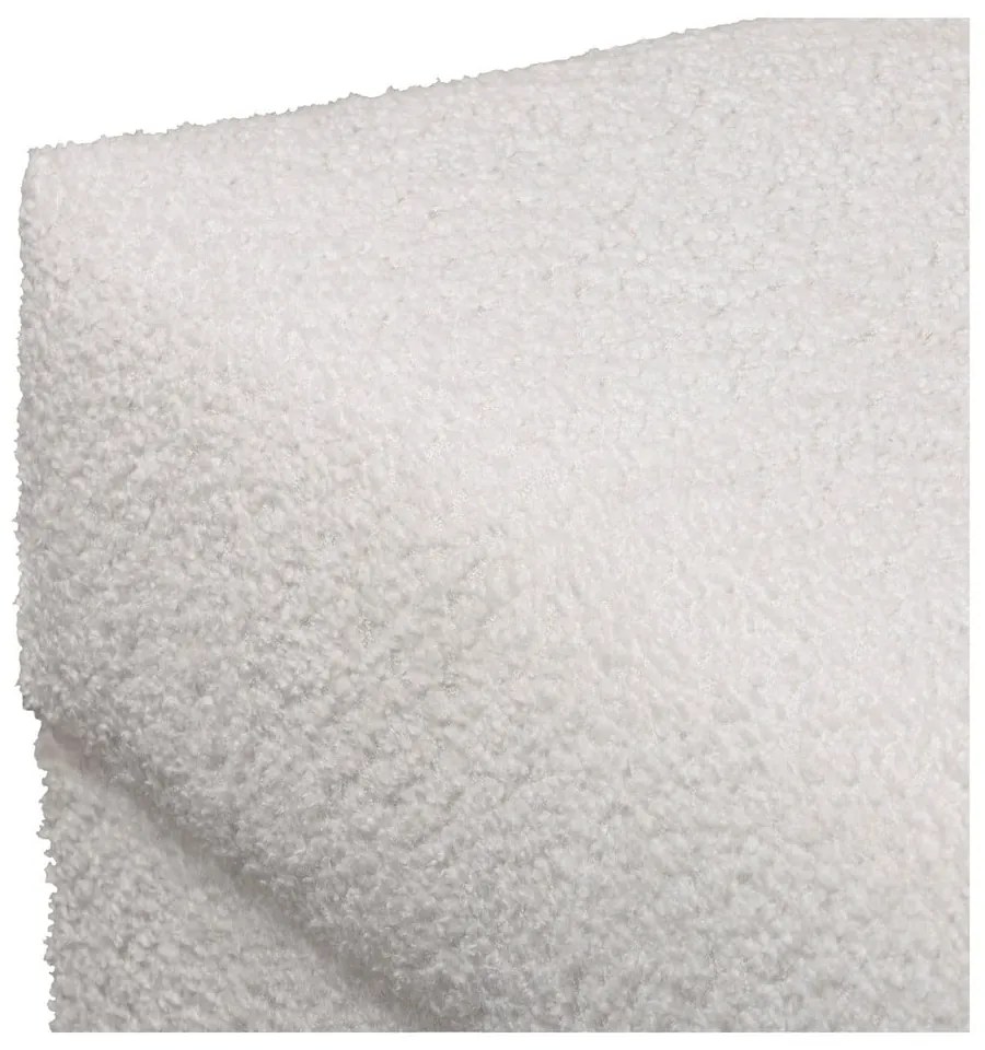 Taburet alb cu tapițerie din stofă bouclé Ariella – Ropez