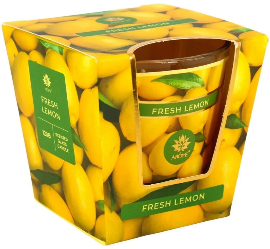 Lumânare parfumată Arome Fresh Lemon, 120 g