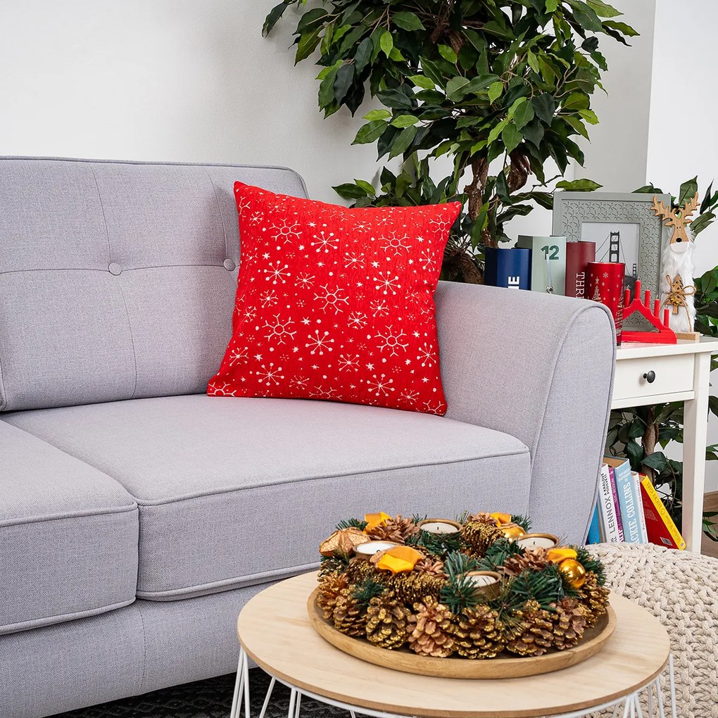 Față de pernă 4Home Snowfall in Red, 45 x 45 cm