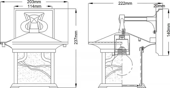 Quintiesse MORRIS M (QN-MORRIS-M) – aplică de perete pentru exterior, 1xE27/60W/230V, IP44, finisaj bronz