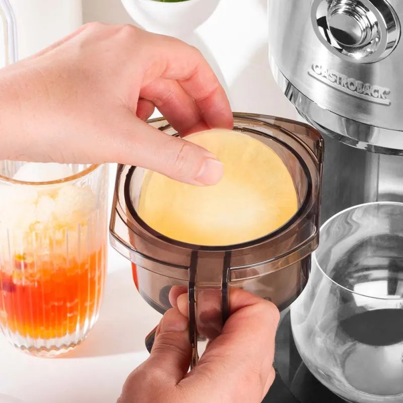 Aparat pentru deserturi cu gheață Gastroback Slushy & Ice Cream, 35 W, 200 ml, fin/grosier, 4 forme, inox