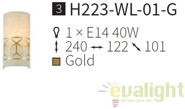 Aplica de perete clasica Messina I MYH223-WL-01-G
