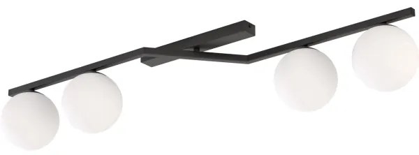 Plafonieră NATON 4xE14/10W/230V negru/alb