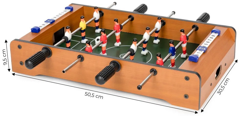 Mini foosball pentru copii cu două bile și ghidaje