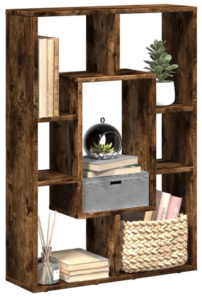 vidaXL Bibliotecă, stejar fumuriu, 63x20x90 cm, lemn prelucrat