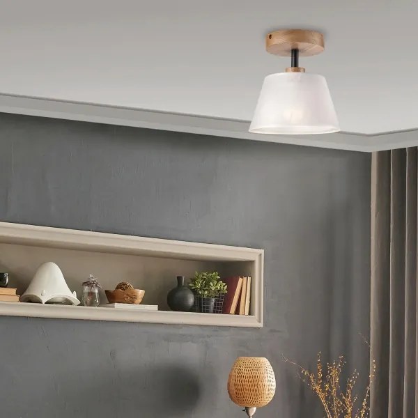 Lustră aplicată Brilagi ANTHONY 1xE14/60W/230V stejar/alb