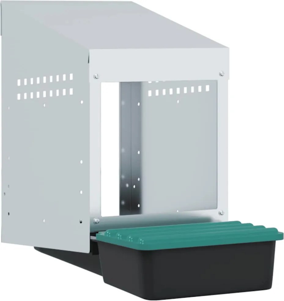 vidaXL Cuibăr pentru găini cu 1 compartiment, montat pe perete, oțel galvanizat