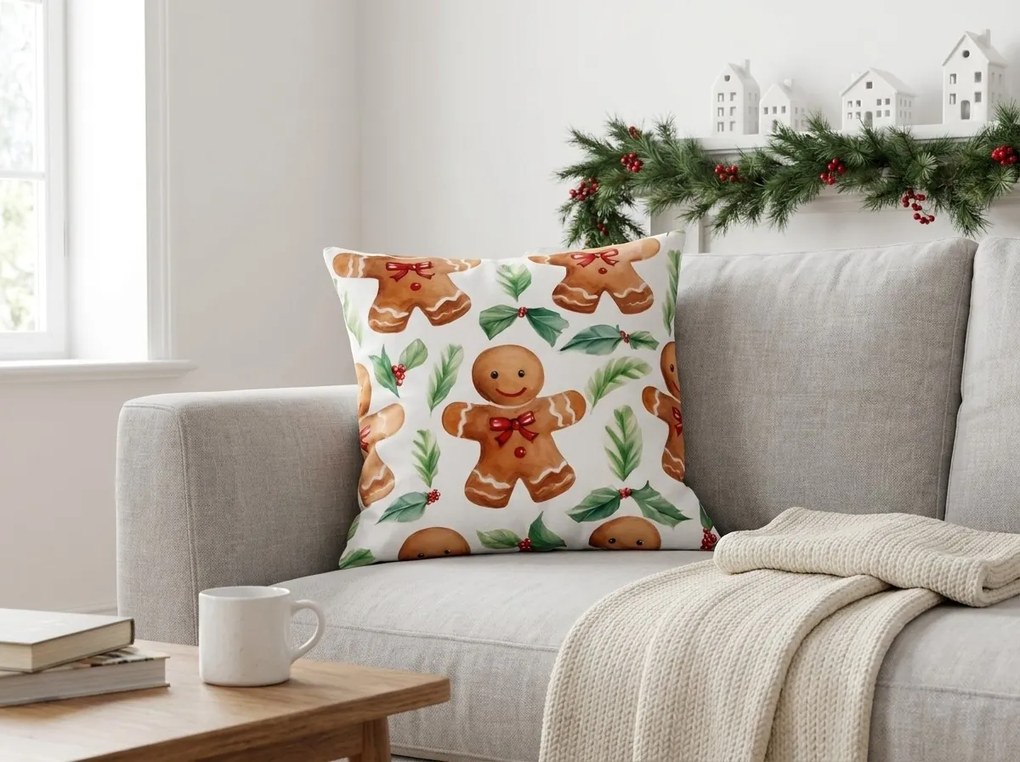 Husa din flanel pentru perna MERRY GINGER 45x45 cm, colorat