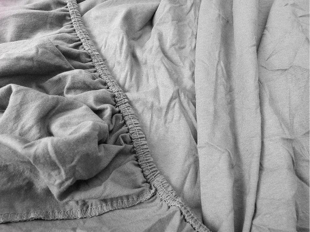 Cearsaf de pat jersey cu elastic Culoare gri deschis, 90 x 200 cm