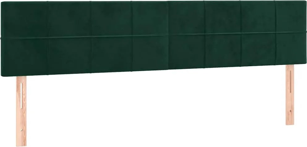 vidaXL Tăblii de pat, verde închis, 200x5x78/88 cm, catifea