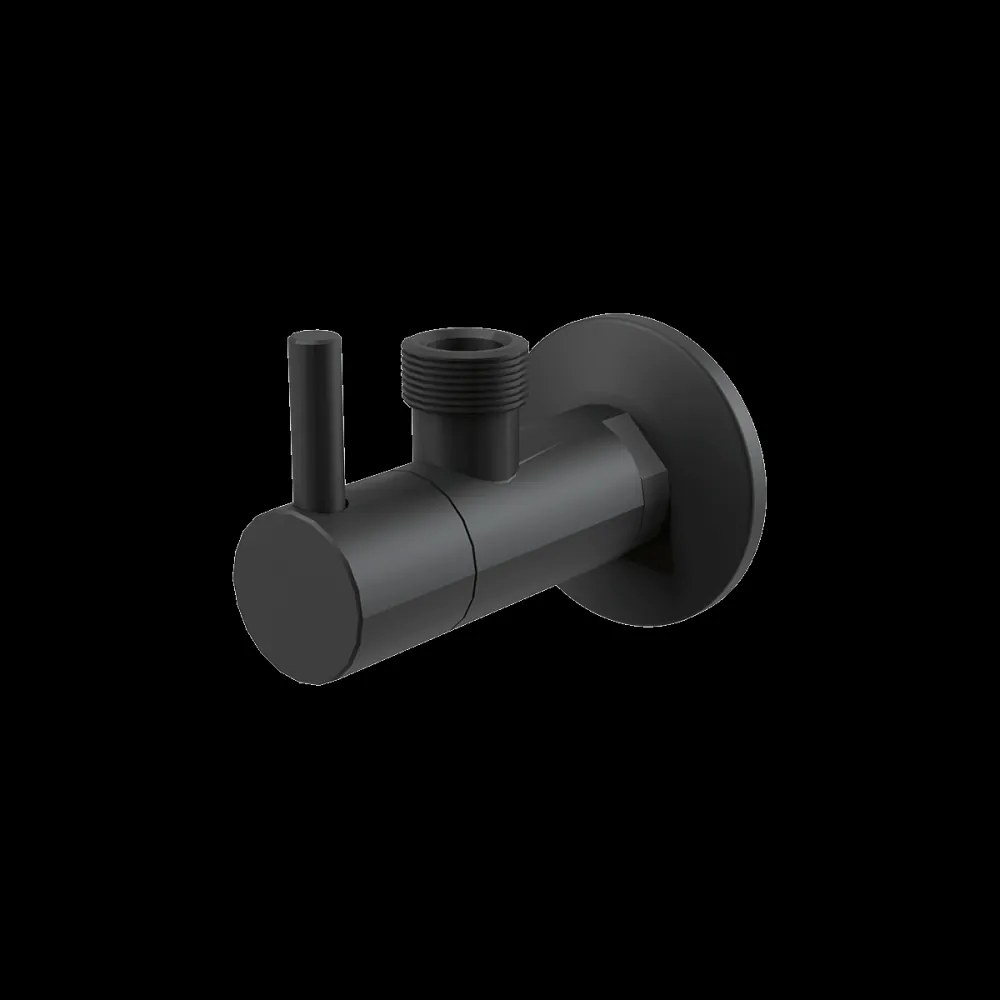 Robinet coltar rotund negru mat cu filtru 1 2   1 2   Alcadrain ARV003-BLACK Negru mat