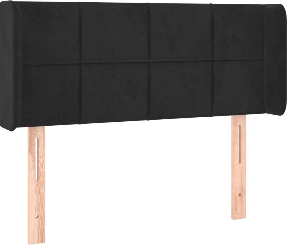 vidaXL Tăblie de pat cu aripioare negru 93x16x78/88 cm catifea