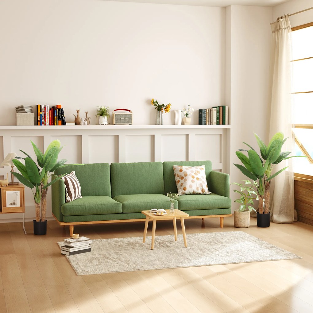 HOMCOM Set de 2 plante artificiale interioare 120 cm bananieri în ghiveci pentru decor acasă, birou, living, dormitor | Aosom Romania