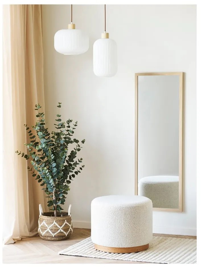 Lustră albă cu abajur din sticlă ø 30 cm Argalo – House Nordic