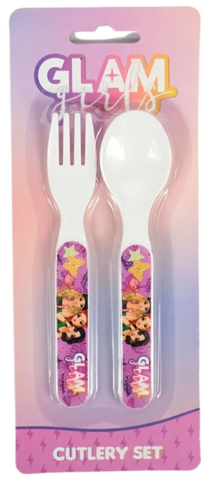 Glam Girls Team set de tacâmuri din plastic - 2 bucăți