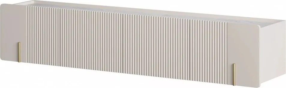 Comodă TV suspendată Malmi 200 cm - cașmir / crema bianca / auriu