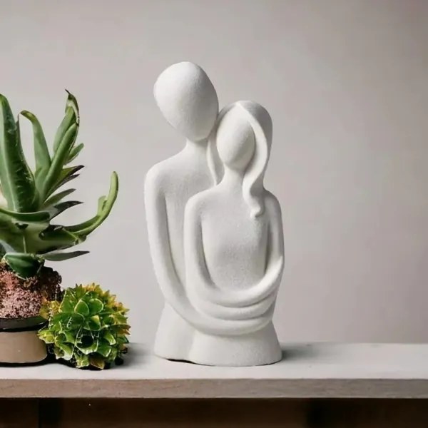 Decorațiune ceramică pentru masă, albă, 21x8,5x10 cm