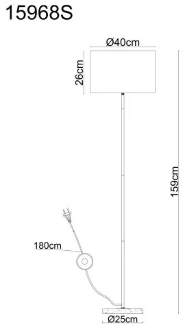 Globo 15968S - Lampă de podea DELEON 1xE27/60W/230V