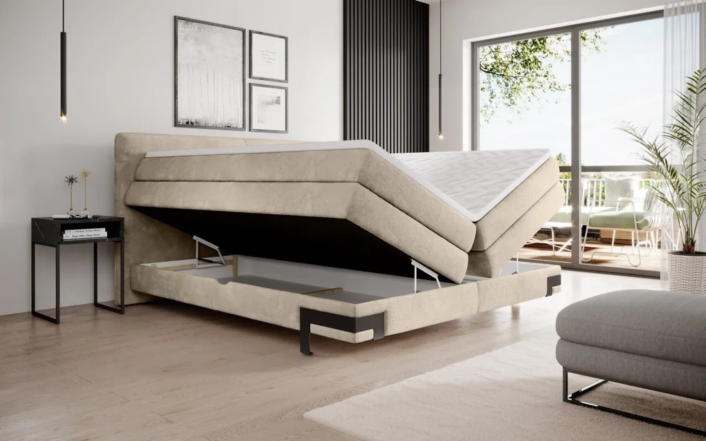 Pat tapitat boxspring Valente 180x200 cm