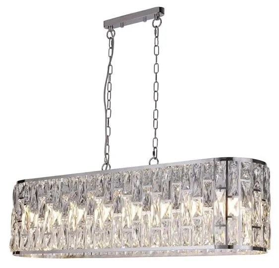 Lustra metal cromat, sticla transparenta Bijou 8Lt