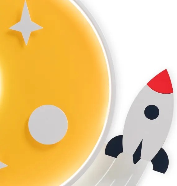 Brilagi -LED Plafonieră pentru copii STARSHIP LED/64W/230V 3000/4500/6000K galbenă