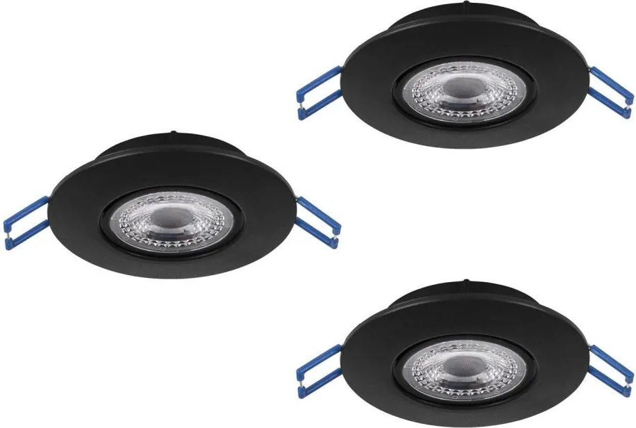 Eglo 300188 - Set de 3 spoturi LED încastrate GEDREZ LED/4,9W/230V, Ø 9 cm, negre