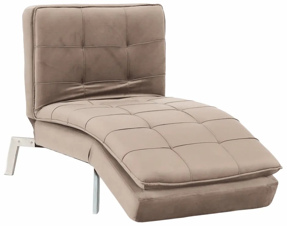 Fotoliu extensibil, gri maro TAUPE/crom, REMAN