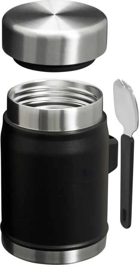 Termos negru mat pentru mâncare din oțel inoxidabil 400 ml Legendary Food Jar + Spork Black 2.0 – Stanley