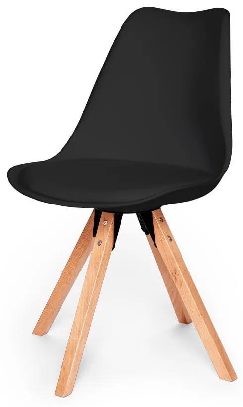 Set 2 scaune cu structură din lemn de fag loomi.design Eco, negru