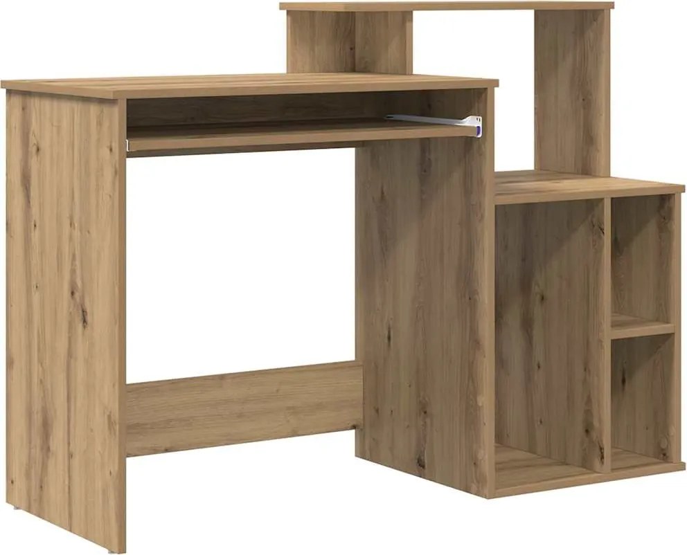 vidaXL Birou Stejar Artizanal 120,5 x 44 x 88,5 cm Lemn compozit