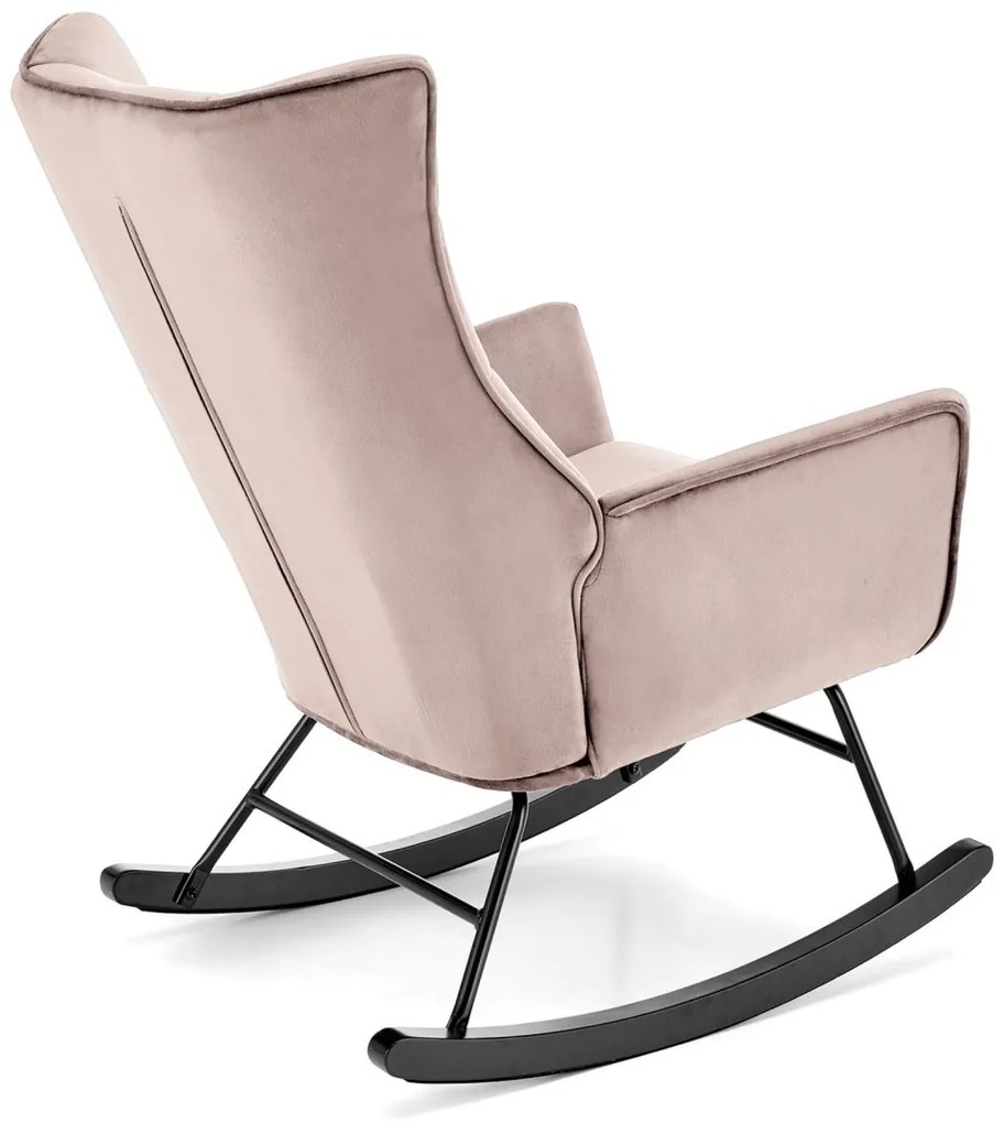 Fotoliu tip balansoar Bazalto velvet bej H92 cm