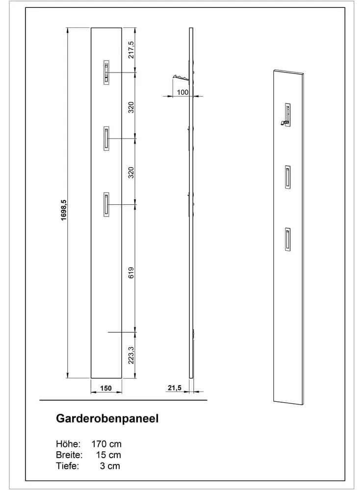 Cuier de perete alb Utah - Germania