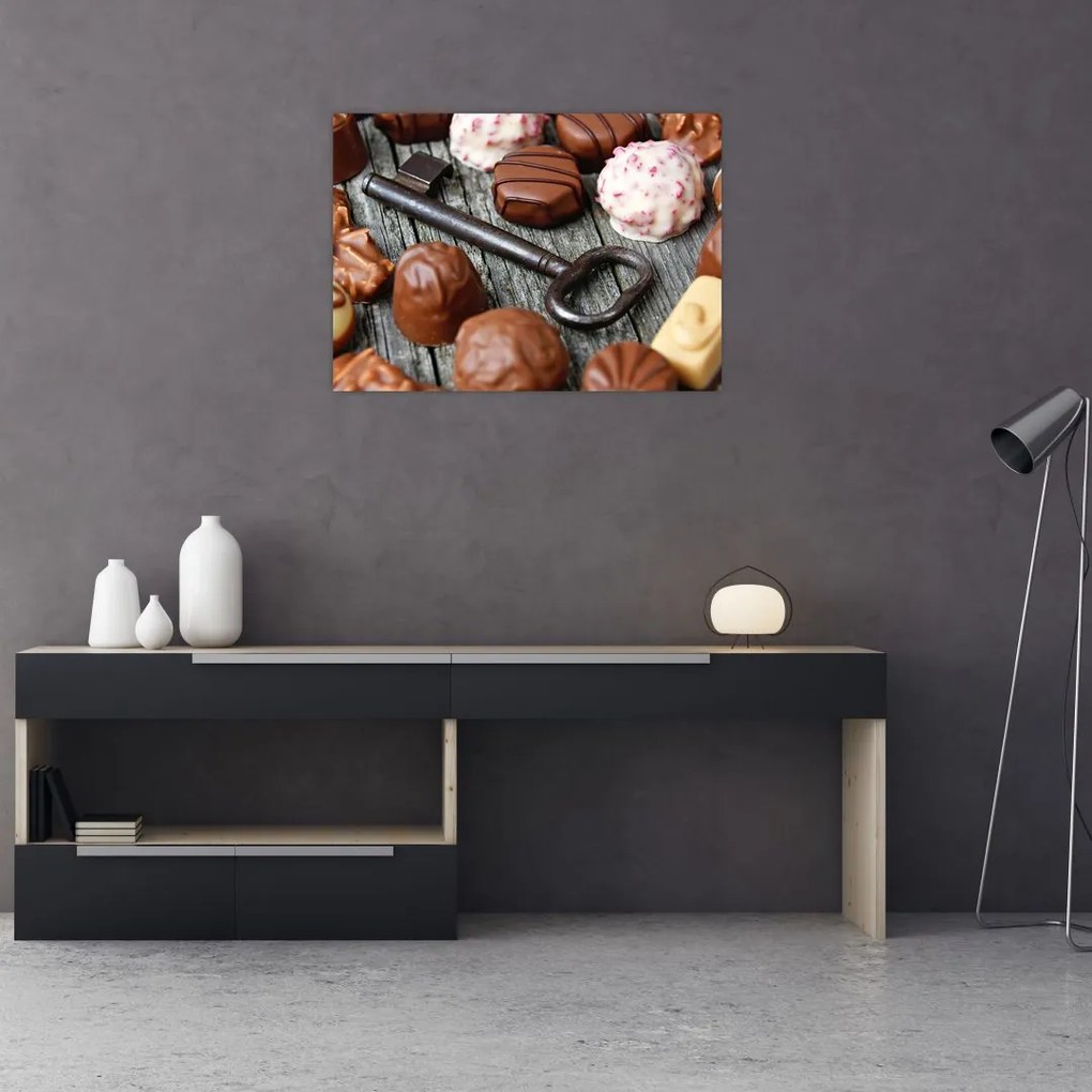 Tablou cu ciocolată și chei (70x50 cm)
