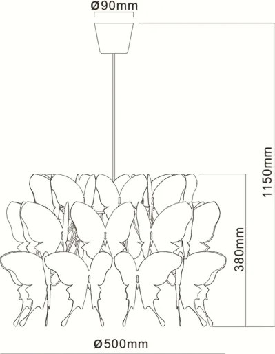 Lustră pentru copii FARFALLA 1xE27/60W/230V roz