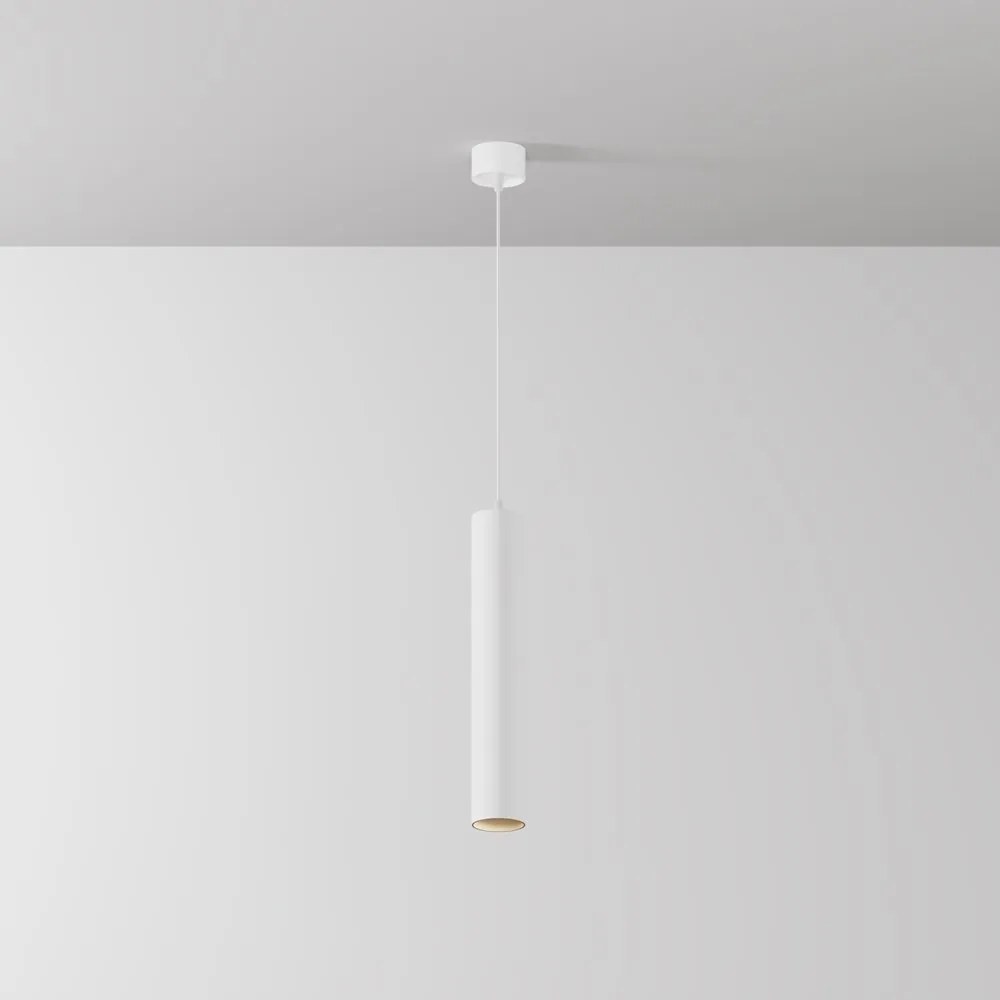 Pendul LED iluminat design tehnic FOCUS D-5,2cm alb