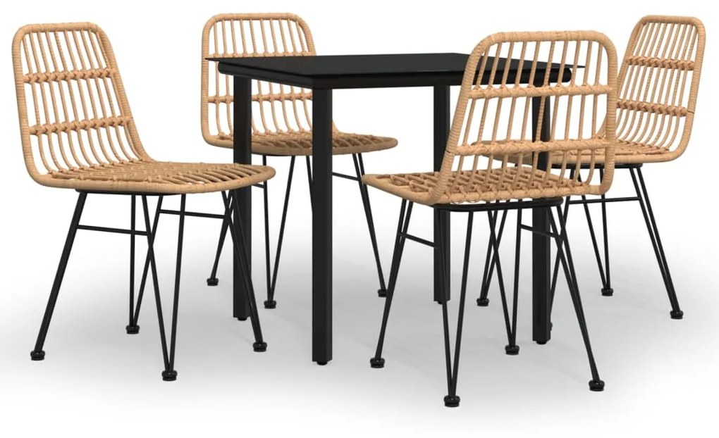 3157888 vidaXL Set mobilier de grădină, 5 piese, poliratan