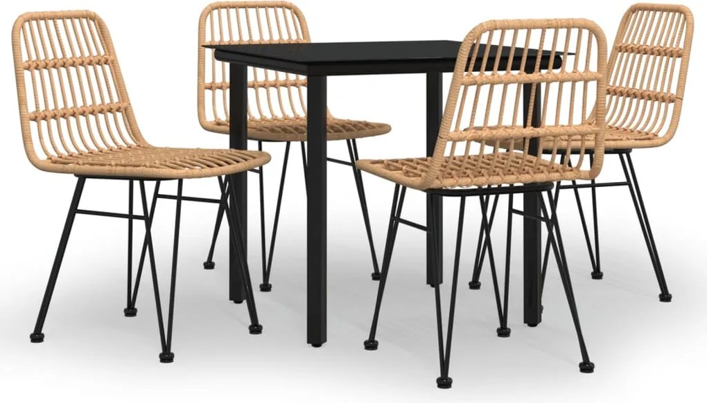 vidaXL Set mobilier de grădină, 5 piese, poliratan